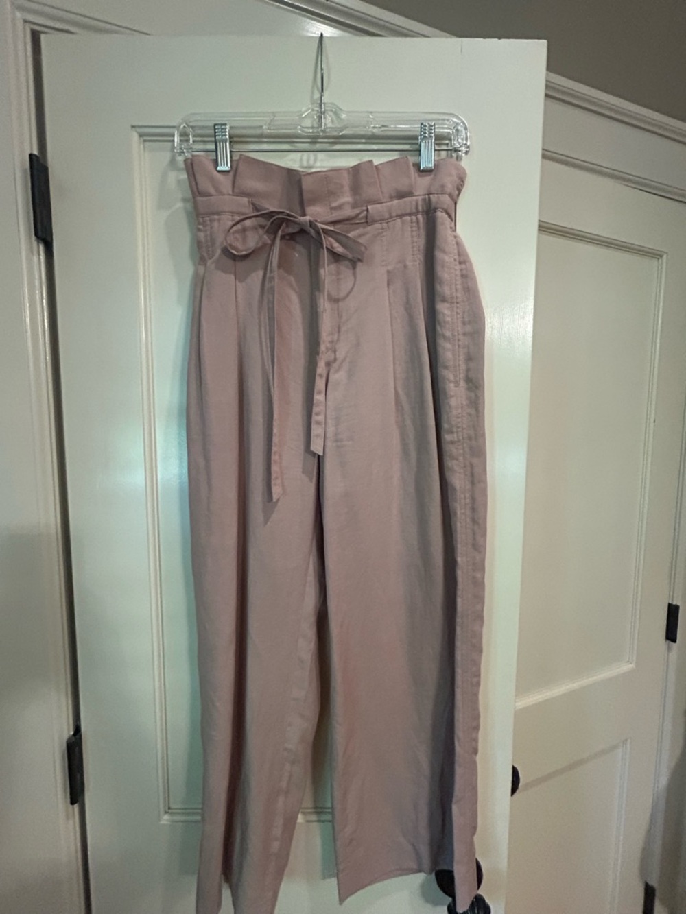 Club Monaco Mauve Tie-Waist Wide Leg Pants